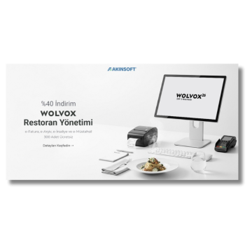 Akınsoft Wolvox Restoran Paket-2 | Bursa Ana Bayi | Mart %40